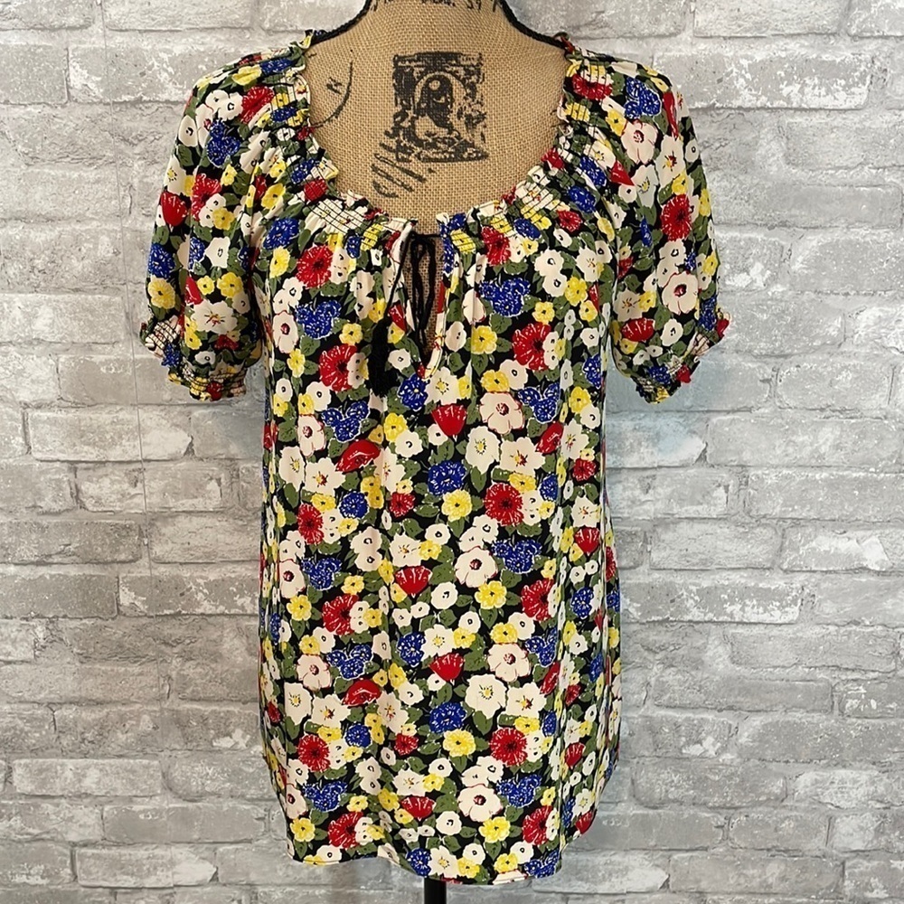 Joie Floral Smocked Blouse